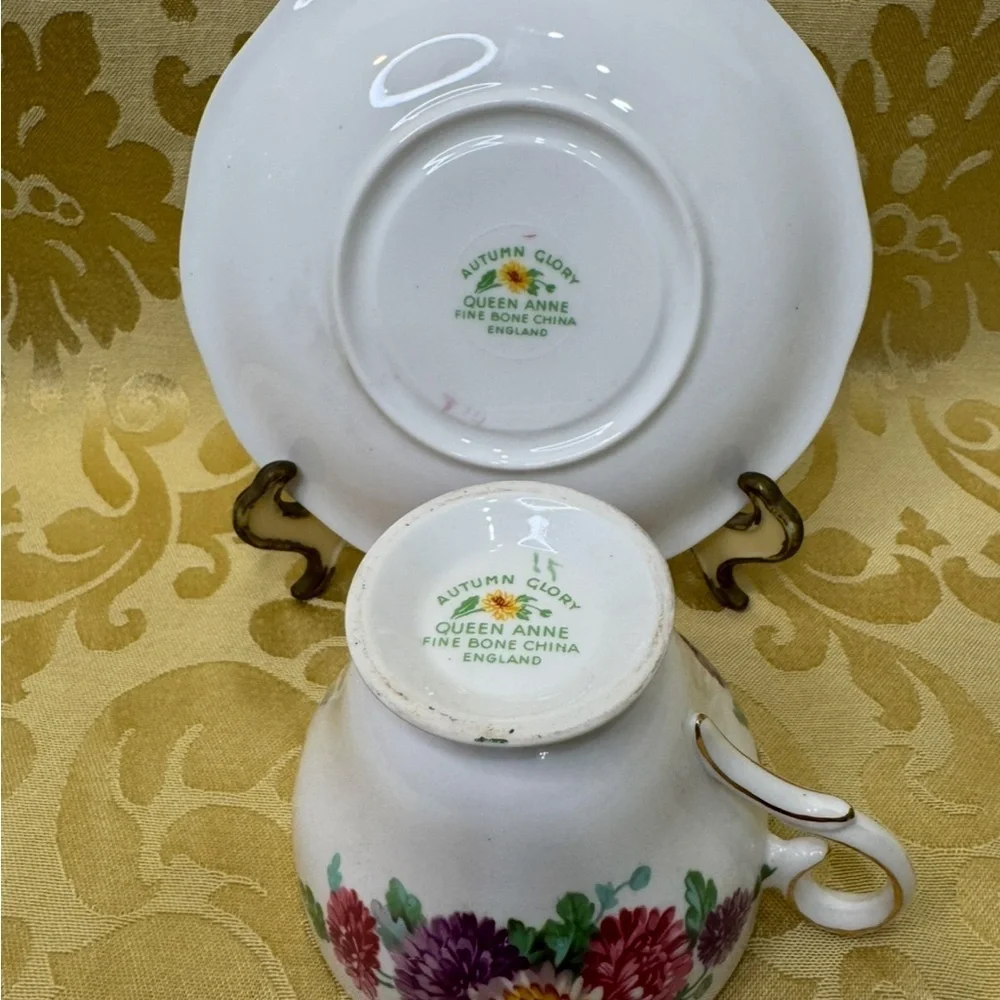 Autumn Glory Fine Bone China England Teacup and Saucer Set